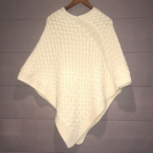 Cozy Italian Knit Loop Poncho in Beige main image 0